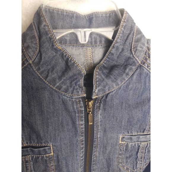 Arizona Jean Co. Vintage Cropped Zip Front Denim Jacket Women's Size M - Picture 7 of 13
